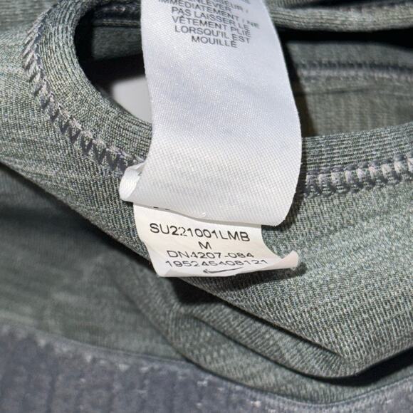 Nike Swoosh Futura Sports Bra Size Medium Gray Racerback Compression Logo Active - Picture 7 of 10